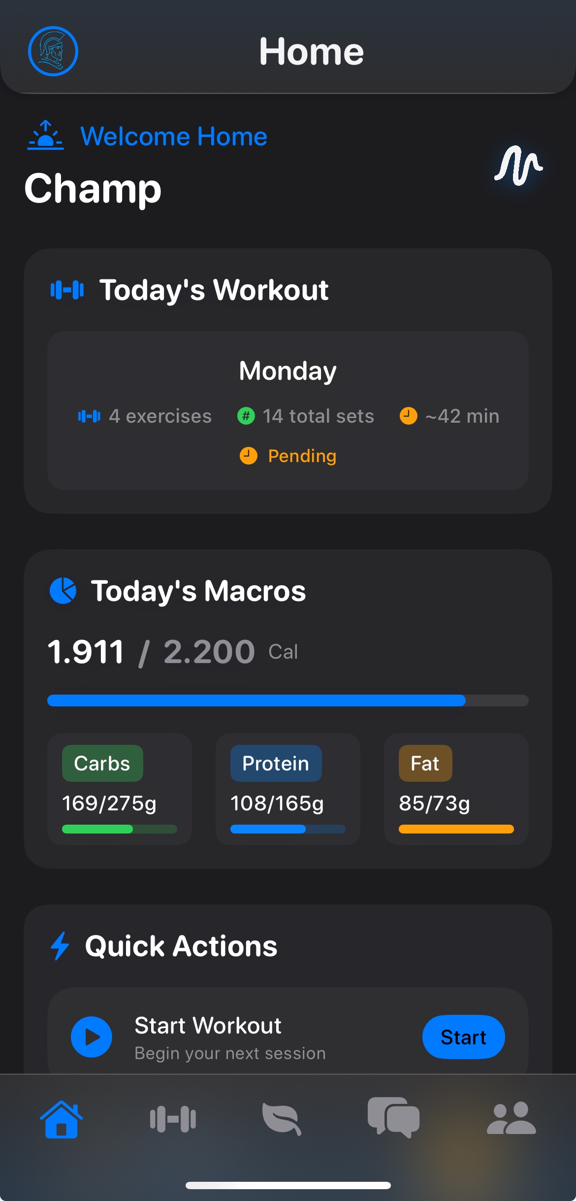 ARC App Home Screen